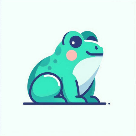 Frog icon. Flat illustration of frog vector icon for web designのイラスト素材