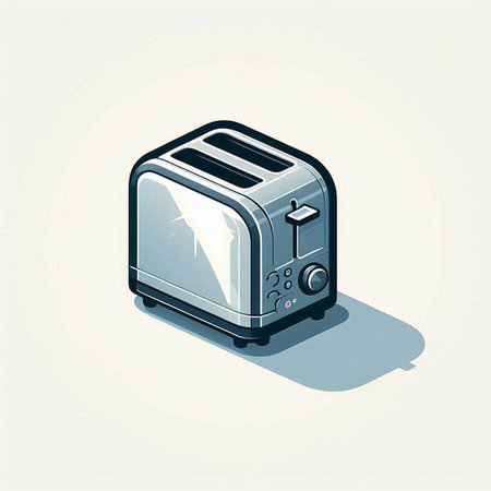 electric toaster on a white background, vector illustration, eps 10のイラスト素材