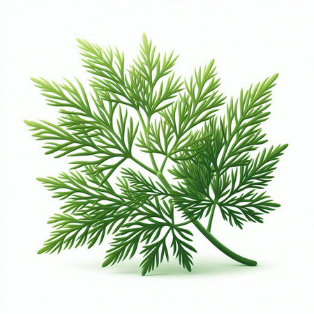 Dill leaves isolated on white background. Vector illustration. Eps 10.のイラスト素材