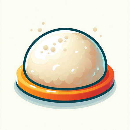 Illustration of a ball of ice cream in a glass bowl.のイラスト素材