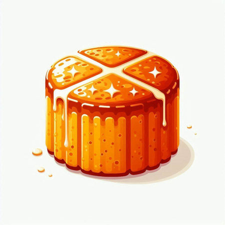 Illustration of orange cake on a white background. Vector illustration.のイラスト素材