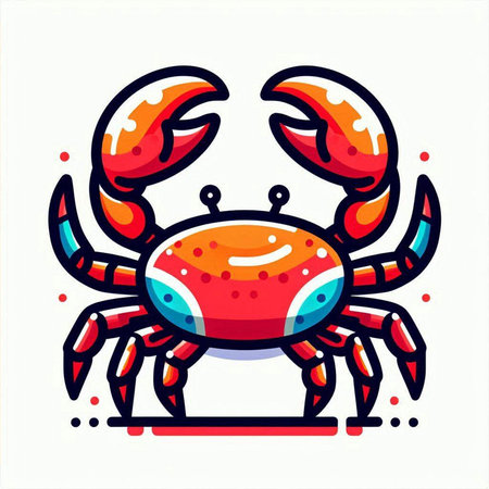 Crab vector icon. Sea animal. Seafood. Vector illustrationのイラスト素材