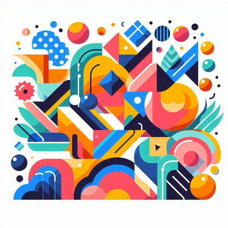 Abstract colorful background with geometric shapes. Vector illustration for your design.のイラスト素材