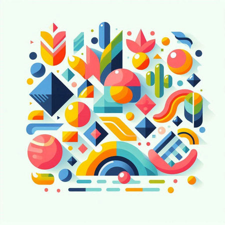 Colorful abstract geometric composition in the form of a circle. Vector illustrationのイラスト素材
