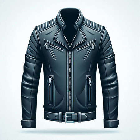 Men's leather jacket isolated on a white background. 3d renderingのイラスト素材