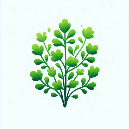 Green leaves on a white background. Vector illustration, eps 10のイラスト素材