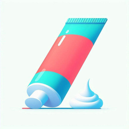 Illustration of a tube of toothpaste on a white background.のイラスト素材