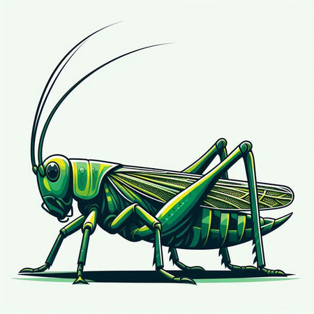 Grasshopper. Vector illustration of a grasshopper.のイラスト素材