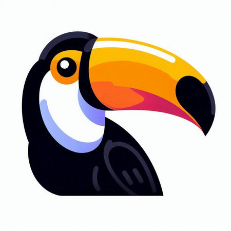 Toucan isolated on white background. Hand drawn vector illustration.のイラスト素材