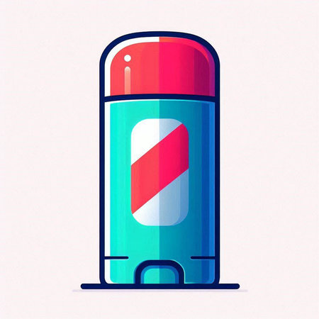 Vector illustration of a deodorant roll on a white background.のイラスト素材