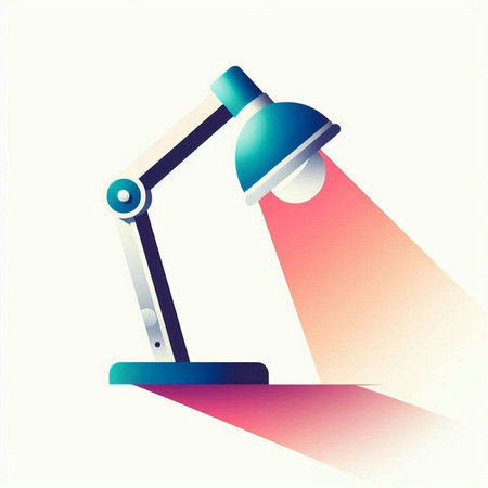 illustration of a desk lamp on a light background, vector illustrationのイラスト素材