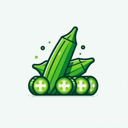 Vector illustration of okra. Vegetable icon in trendy flat style.のイラスト素材