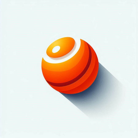 abstract 3d ball with shadow on white background, vector illustrationのイラスト素材