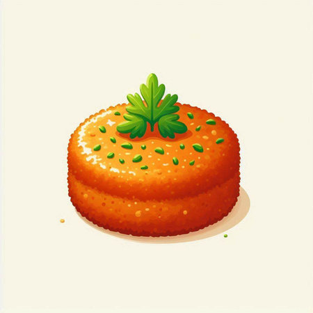 Illustration of carrot cake with parsley on a white background.のイラスト素材