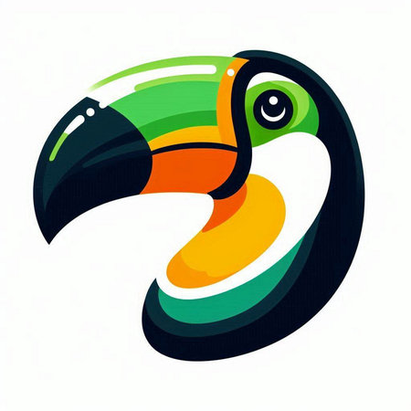 Tropical Toucan isolated on white background. Vector illustration.のイラスト素材