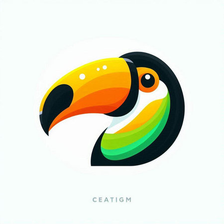 Toucan bird icon, vector illustration. Geometric animal symbol.のイラスト素材