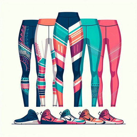 Women's sport leggings. Sportswear. Vector illustration.のイラスト素材