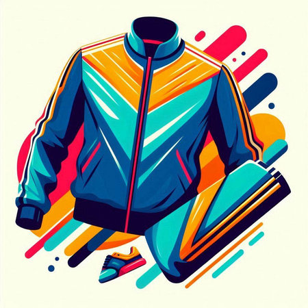 Colorful vector illustration of a mannequin wearing sportswearのイラスト素材