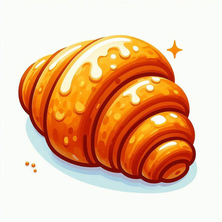 Fresh croissant isolated on a white background. Vector illustration.のイラスト素材