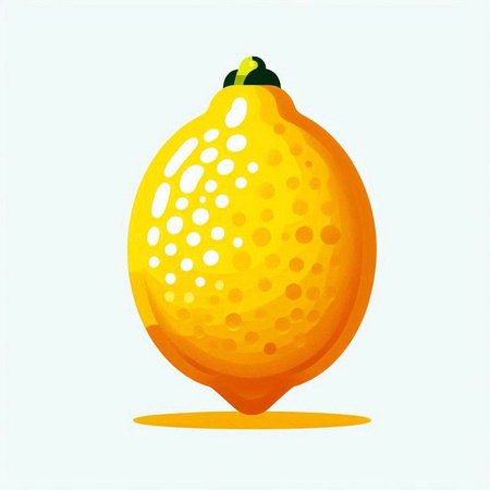 Lemon on a light background. Vector illustration, flat style.のイラスト素材