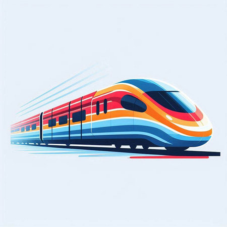 Modern high speed train. Vector illustration. Clip-art graphics.のイラスト素材