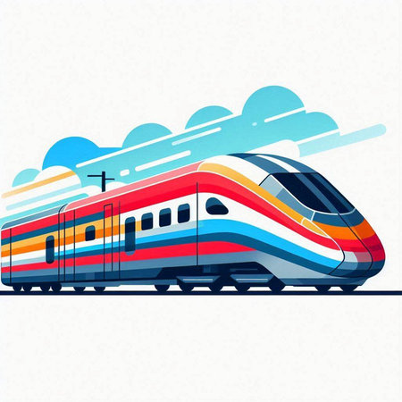 Modern high-speed train. Vector illustration. Eps 10 vector file.のイラスト素材