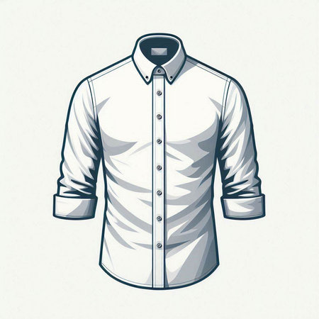 Men's shirt. Vector illustration of a man's shirt on a white background.のイラスト素材