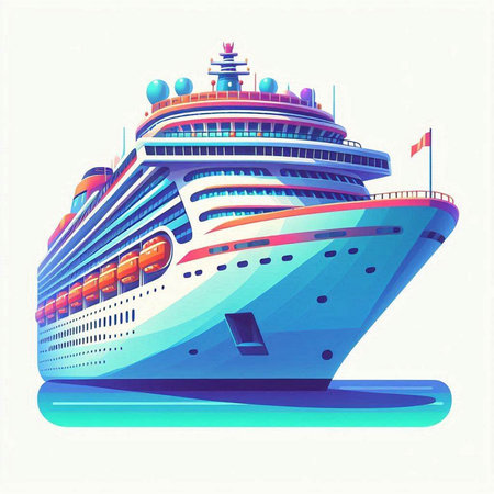 Cruise ship. Vector illustration on white background. EPS10.のイラスト素材