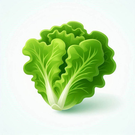 Lettuce on white background. Vector illustration. Eps 10.のイラスト素材