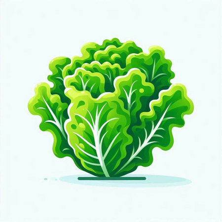 Lettuce vector illustration isolated on white background. Vector illustration.のイラスト素材