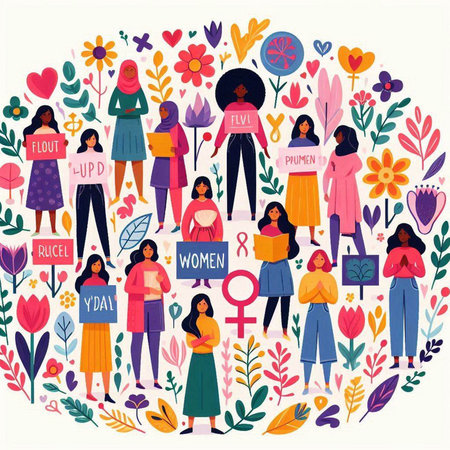 International Women's Day. Feminism concept. Flat vector illustration.のイラスト素材