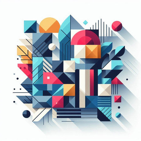 Abstract geometric background with colorful shapes and lines. Vector illustration for your designのイラスト素材