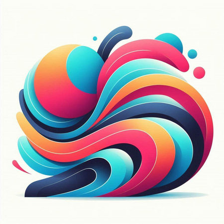 Abstract colorful background with waves and lines. Vector illustration for your designのイラスト素材