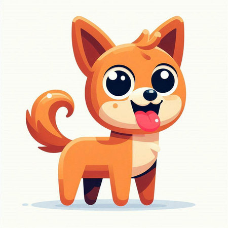 Cute cartoon dog. Vector illustration of a cute cartoon dog.のイラスト素材