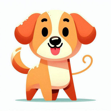 Cute cartoon dog isolated on a white background. Vector illustration.のイラスト素材