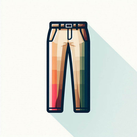 Illustration of pants in flat design with long shadow. Vector illustration.のイラスト素材