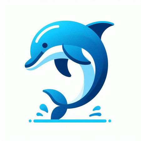 Dolphin logo. Vector illustration. Blue dolphin logo. Dolphin logo.のイラスト素材