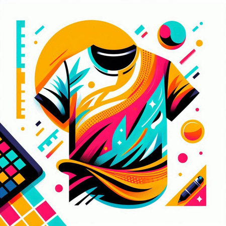 T-shirt design. Colorful abstract background. Vector illustration.のイラスト素材