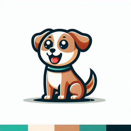 Cute cartoon dog isolated on a white background. Vector illustration.のイラスト素材