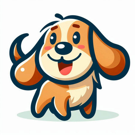 Cartoon Illustration of a Cute Puppy Dog Animal Characterのイラスト素材