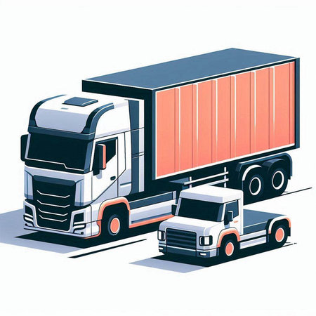 Truck with cargo on a white background. Vector illustration. Eps 10のイラスト素材