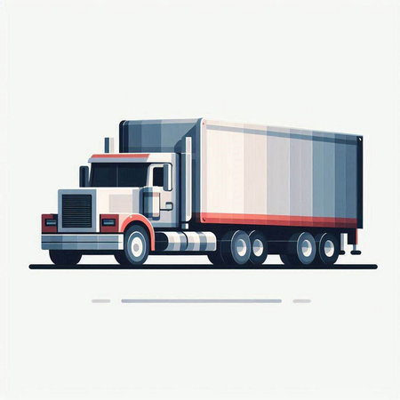 Truck on a white background. Vector illustration in flat style.のイラスト素材