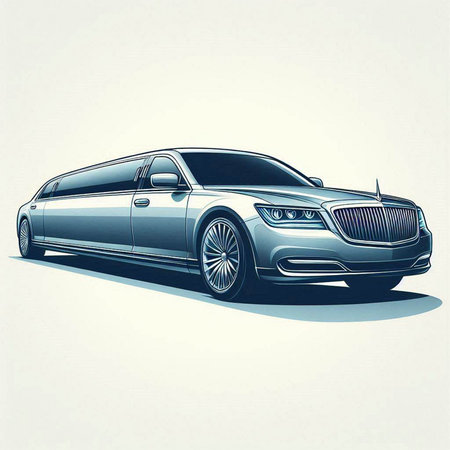 Vector illustration of a luxury limousine on a white background.のイラスト素材