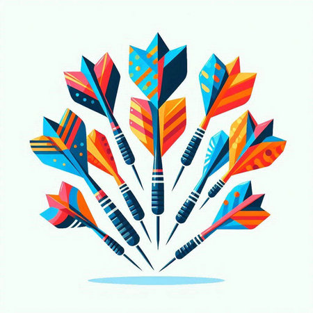 Colorful arrows on white background. Vector illustration for your design.のイラスト素材