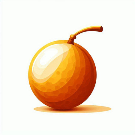 Illustration of a fresh orange fruit isolated on a white background.のイラスト素材