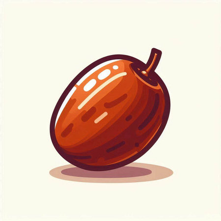 Illustration of a date fruit on a white background. Vector illustration.のイラスト素材