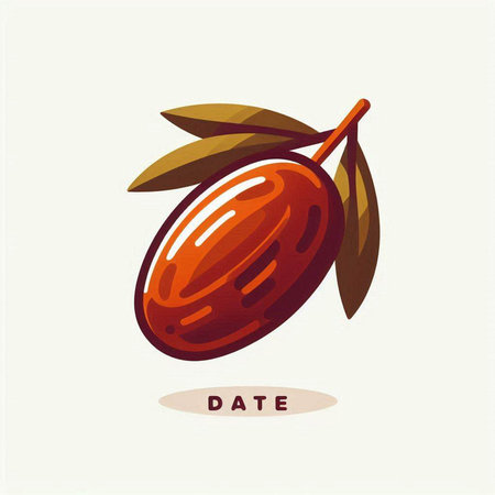 Illustration of a date fruit isolated on white background, vector illustrationのイラスト素材