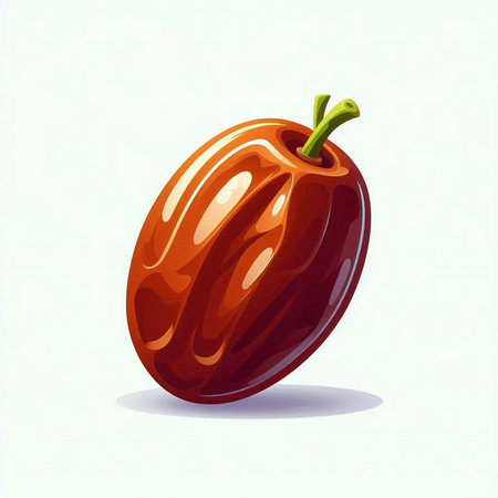 Illustration of a plum on a white background. Vector illustration.のイラスト素材