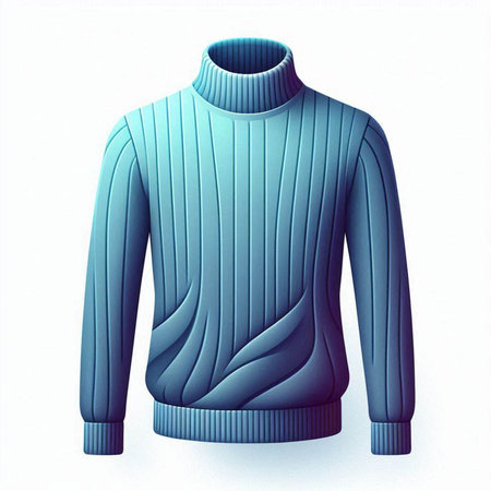 Blue sweater isolated on a white background. 3d render illustration.のイラスト素材