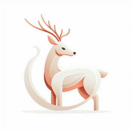 Illustration of a reindeer isolated on a white background.のイラスト素材